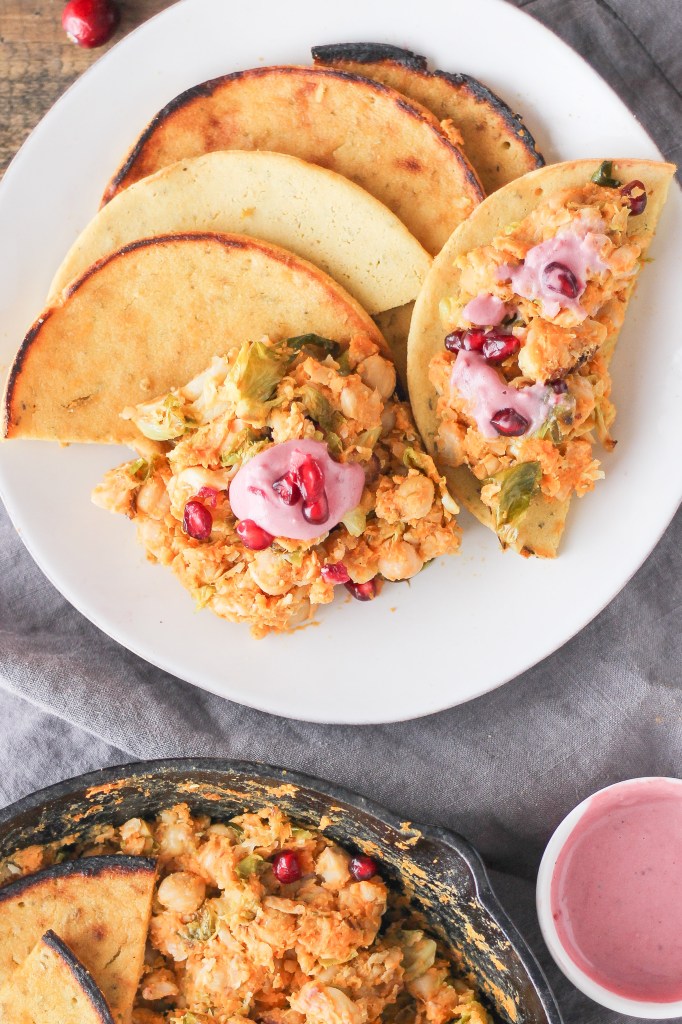 Fall Chickpea Scramble with Rosemary Socca Flatbread