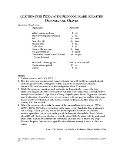 Gf pizza with broccoli rabe