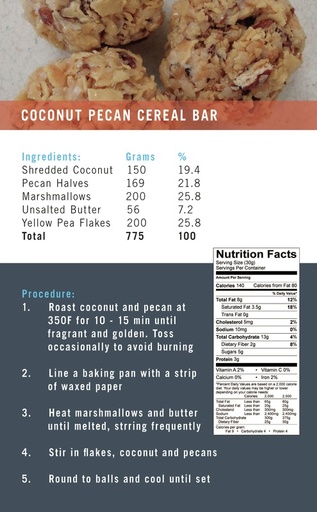 Coconut pecan cereal bar