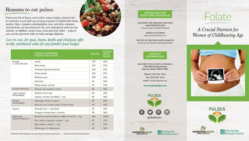 Folate Brochure – Reasons to Eat Pulses (Page 1)
