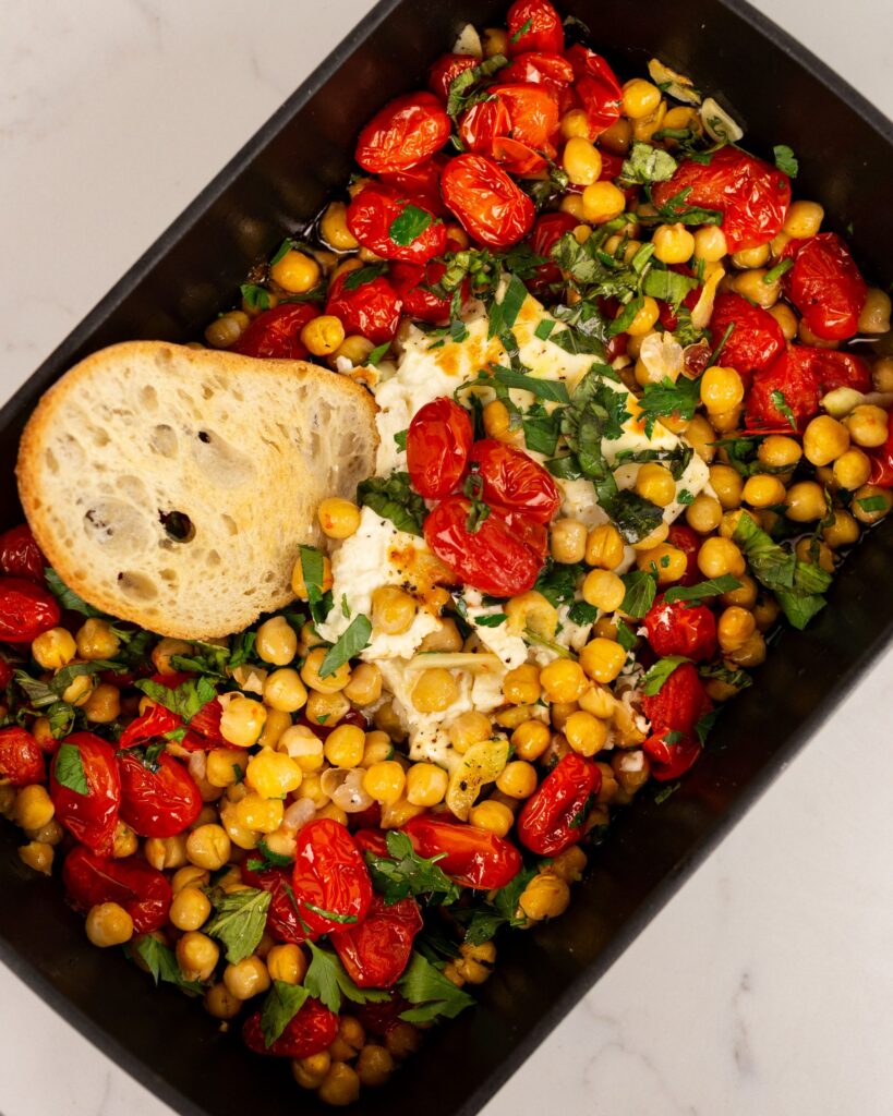 Baked Feta with Chickpeas