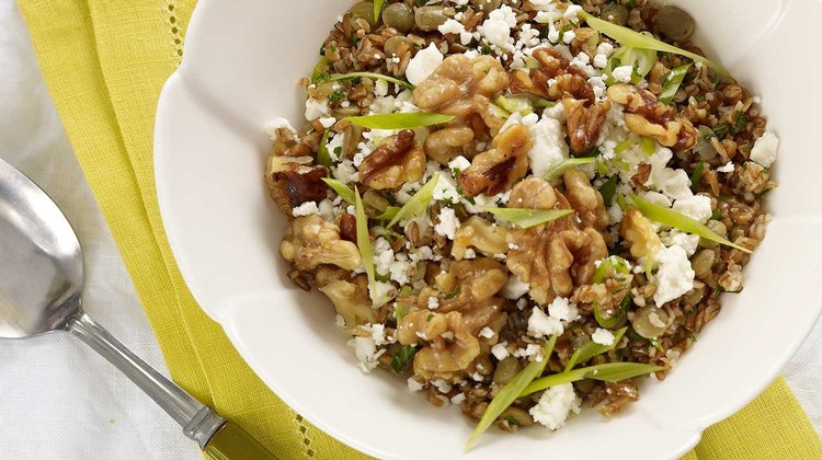 Bulgur Salad with Green Lentils and Walnuts