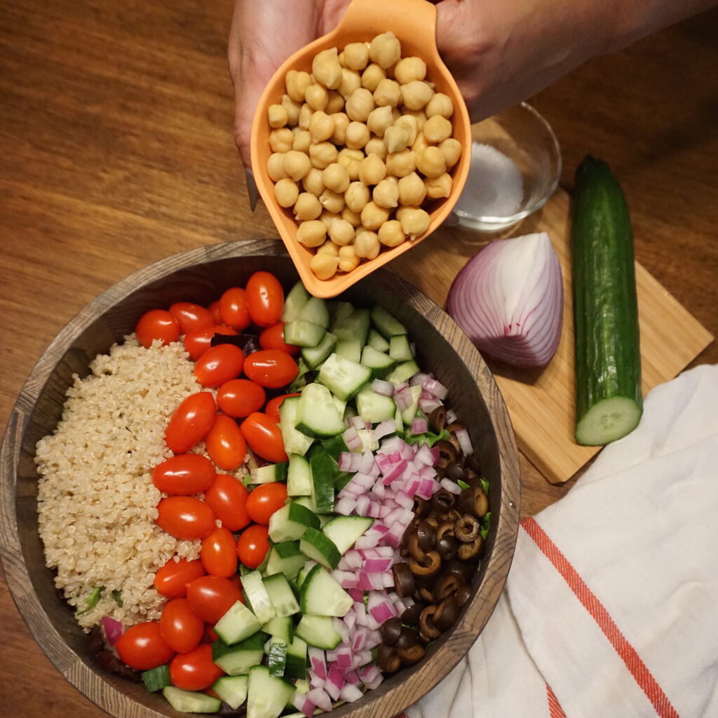 Chickpea Greek Salad with Balsamic Dressing