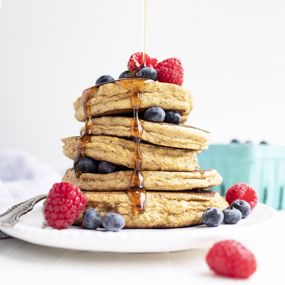 Gluten-Free Blueberry Chickpea Pancakes