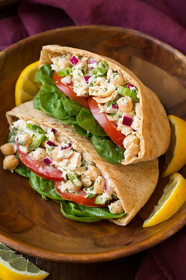 Tuna Chickpea Pita Pocket Sandwiches