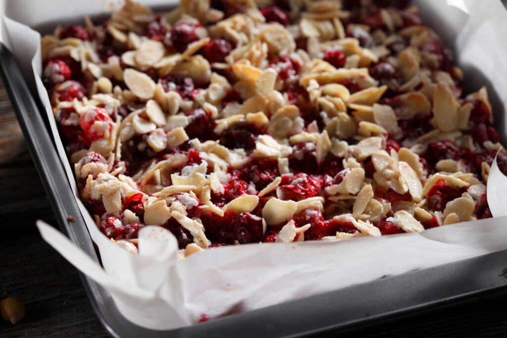 Cranberry White Chocolate Bars with Chickpeas