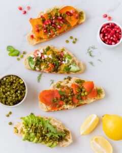 Hummus Toast with Crunchy Split Peas