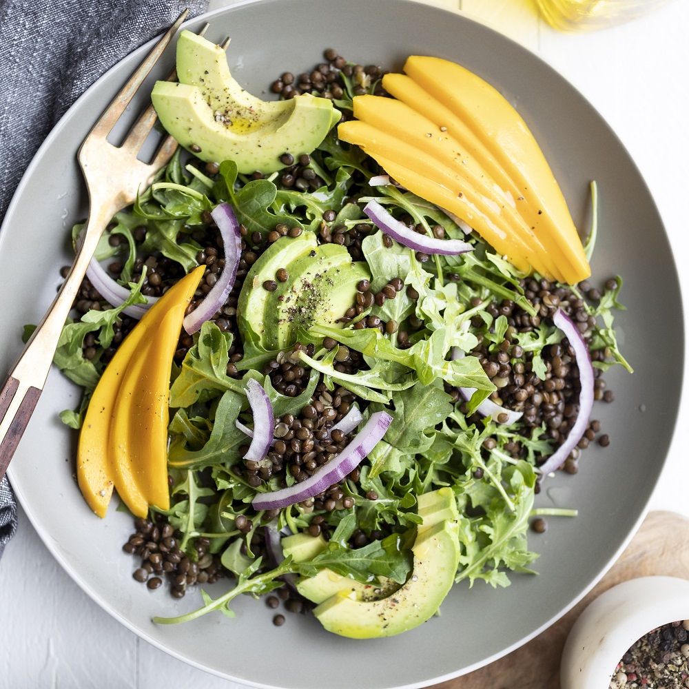 Black Lentil Salad with Mango and Avocado