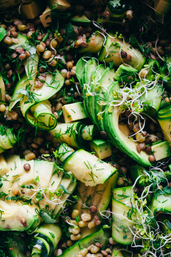 Fennel Marinated Zucchini and Mung Beans