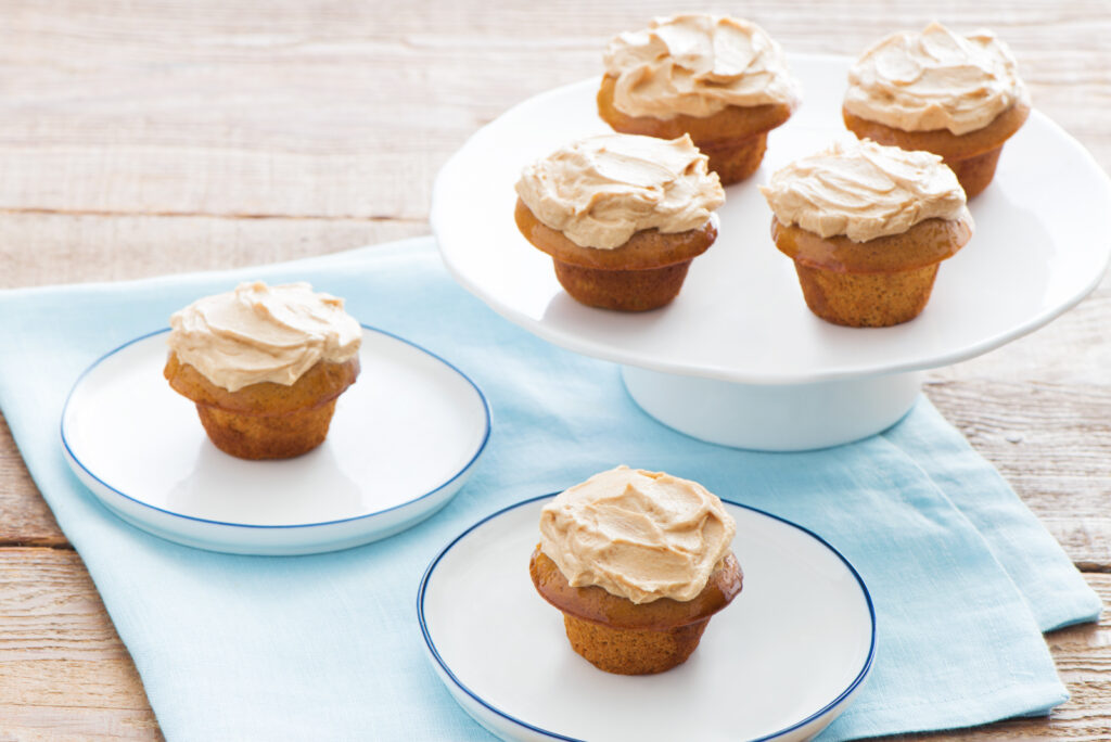 Maple Glazed Lentil Gingerbread Cupcakes