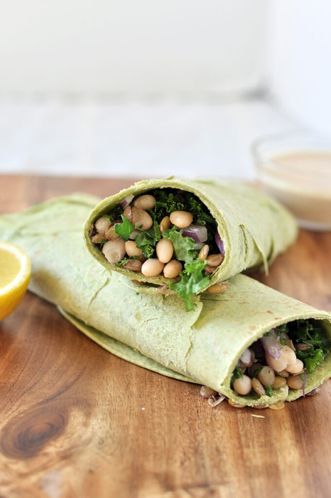White Bean and Kale Wraps