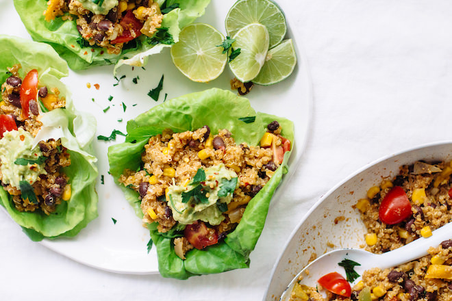 Quinoa Black Bean Taco Lettuce Wraps