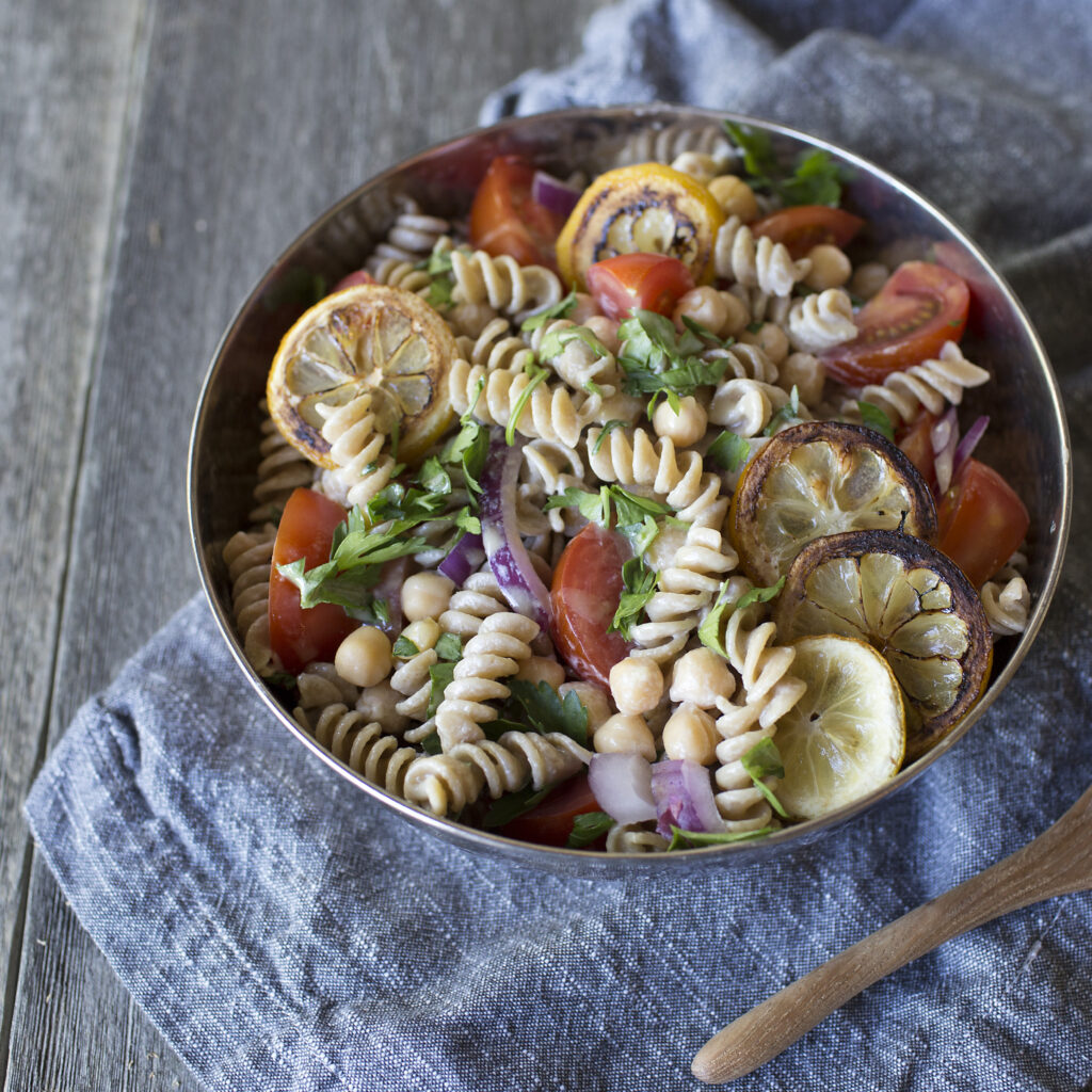 Baked Lemon Mediterranean Pasta Salad