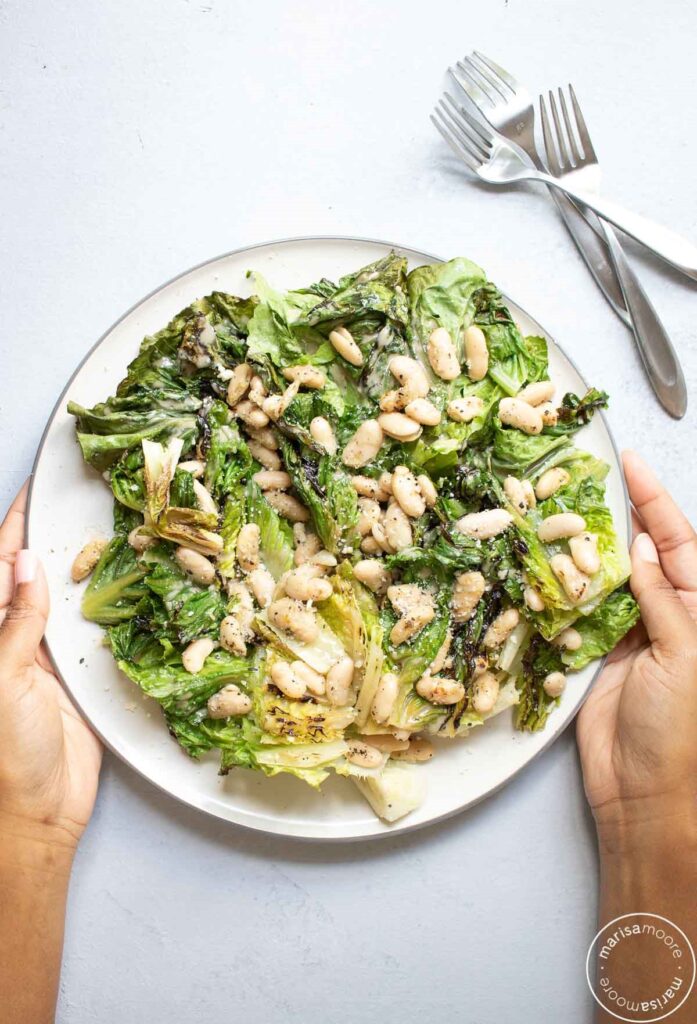 Grilled Romaine White Bean Salad