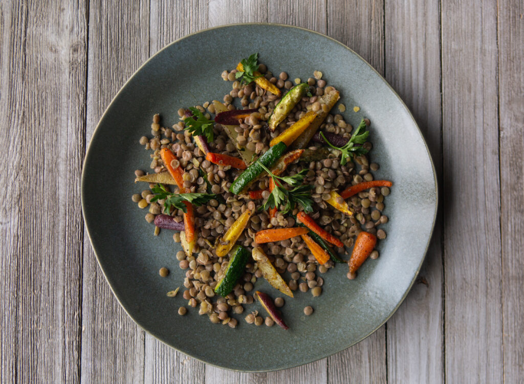 Lentils with Roast Vegetables