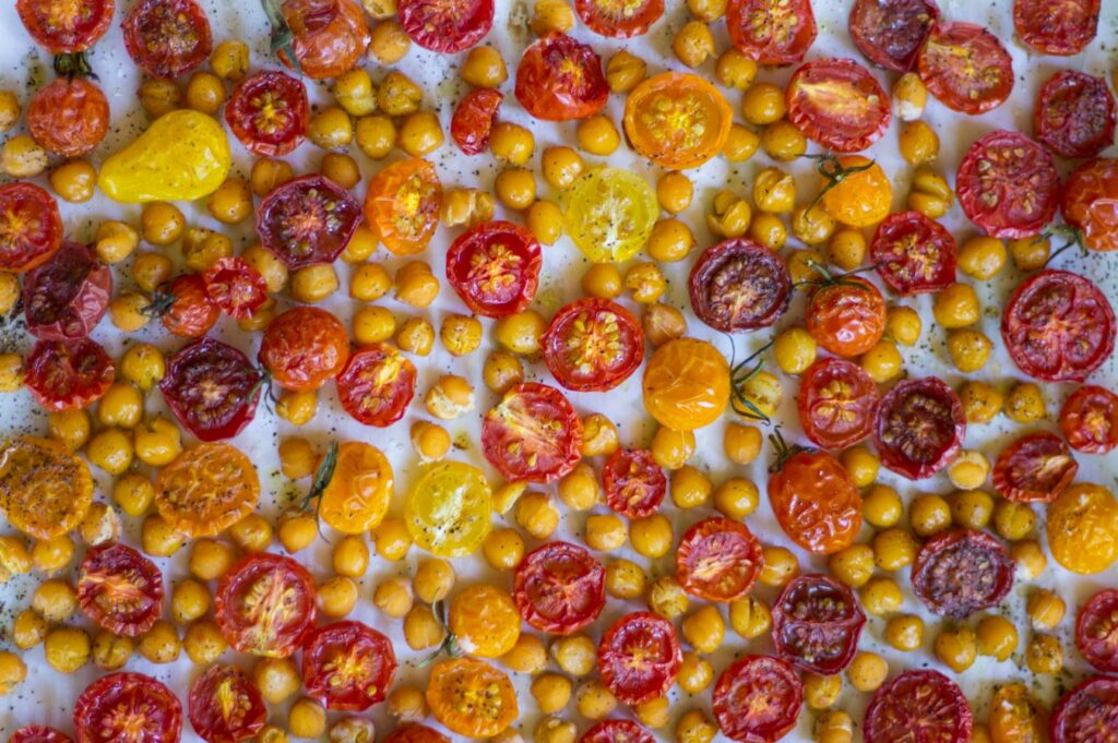 Simple Roasted Chickpeas and Tomatoes