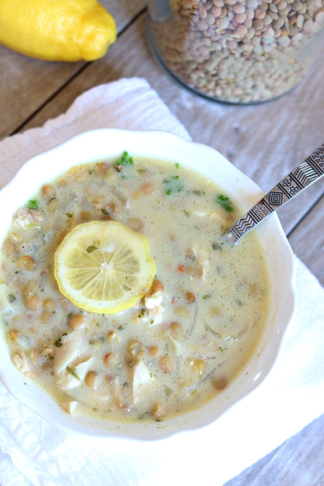 Slow Cooker Lemon Lentil Chicken Soup