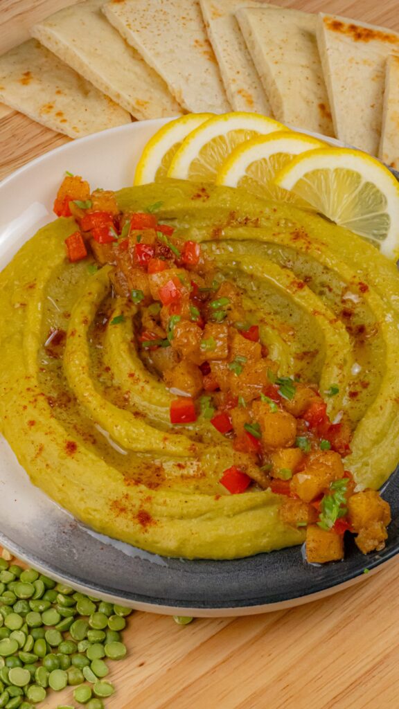 Split Pea Hummus with Plantain Compote