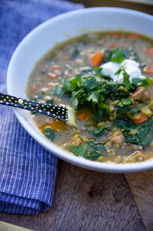 Smoked Sausage and Split Pea Soup