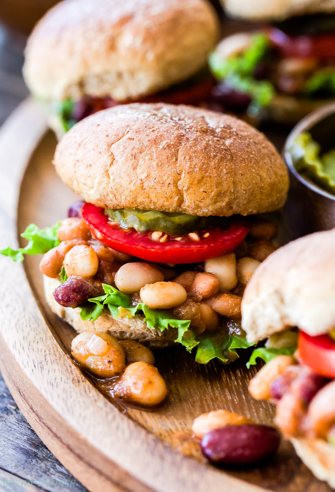 Vegan Three Bean Sloppy Joe Sliders