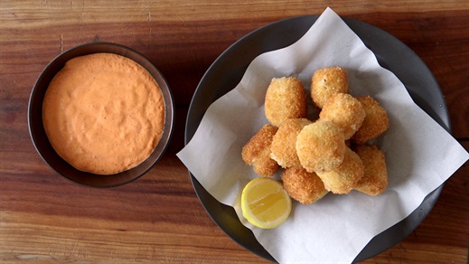 White Bean Croquettes with Red Pepper Mayo