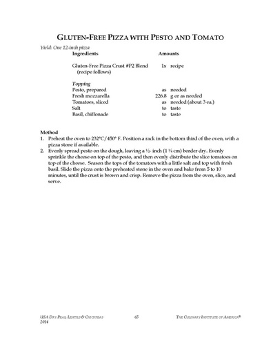 Gluten free pizza with pesto