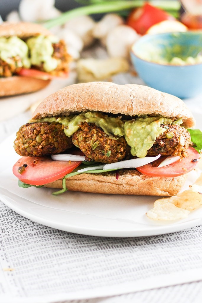 Cajun Split Pea Po Boys with Spicy Avocado Sauce