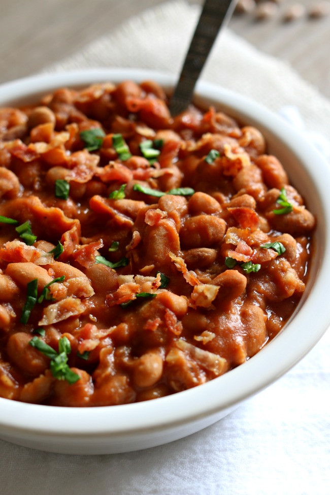 Homemade Slow Cooker Pork and Beans