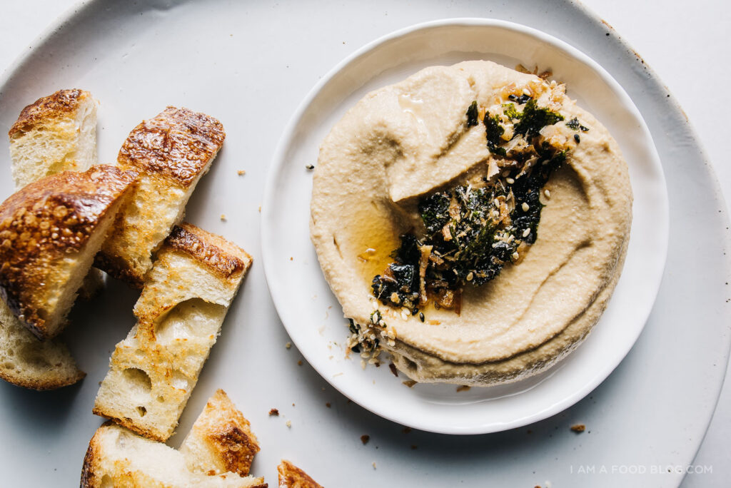 Miso Hummus with Crispy Onion Furikake