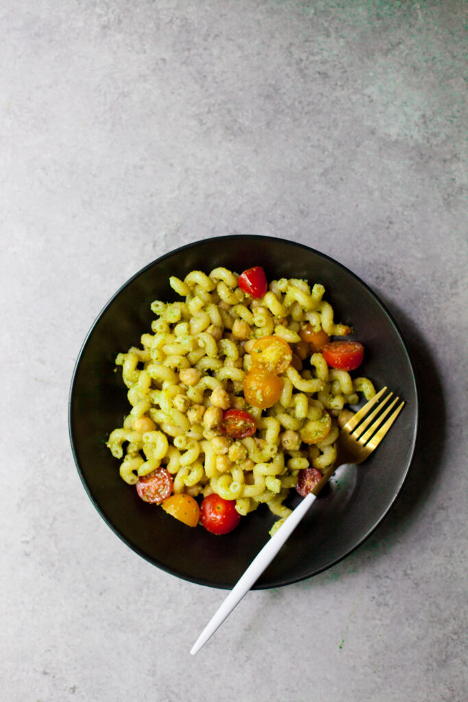 Chickpea Pesto Pasta Salad