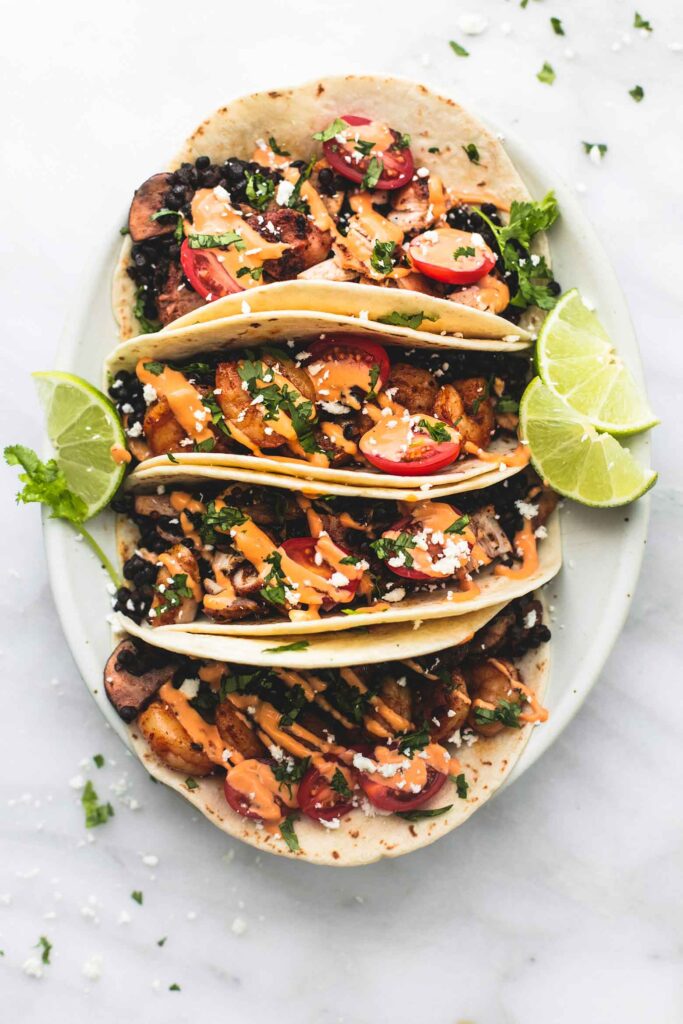 Shrimp or Chicken Lentil Tacos