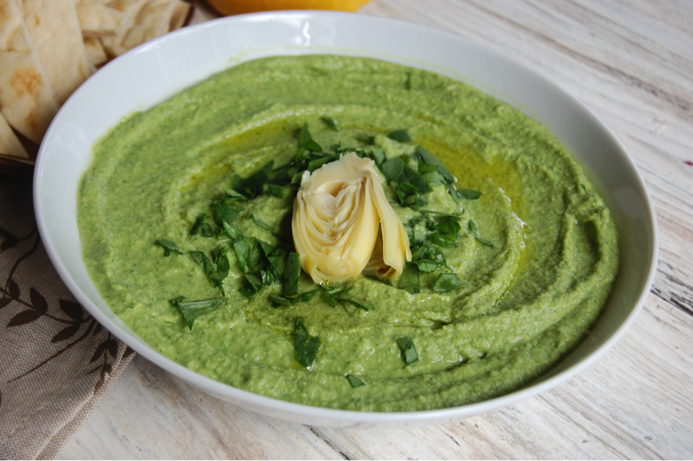 Spinach Artichoke Chickpea Hummus