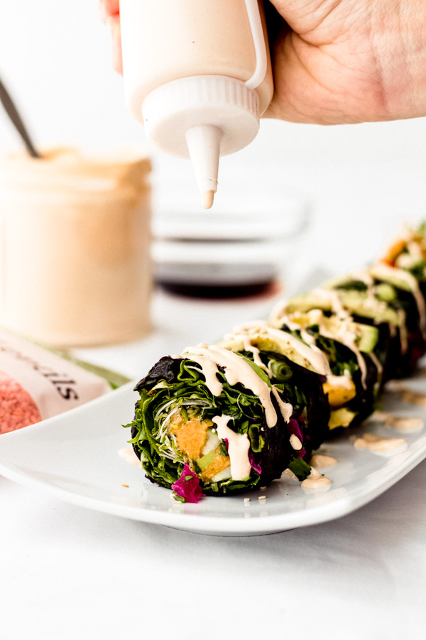 Smoky Red Lentil Rainbow Nori Roll