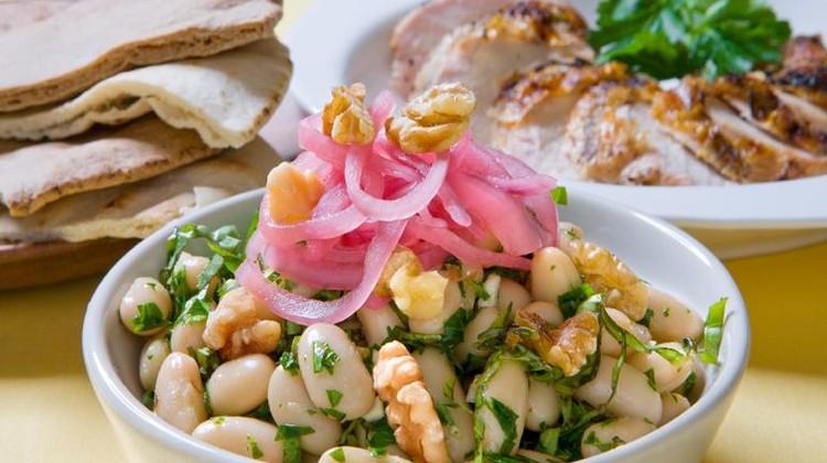 White Beans with Pickled Red Onions and Toasted Walnuts