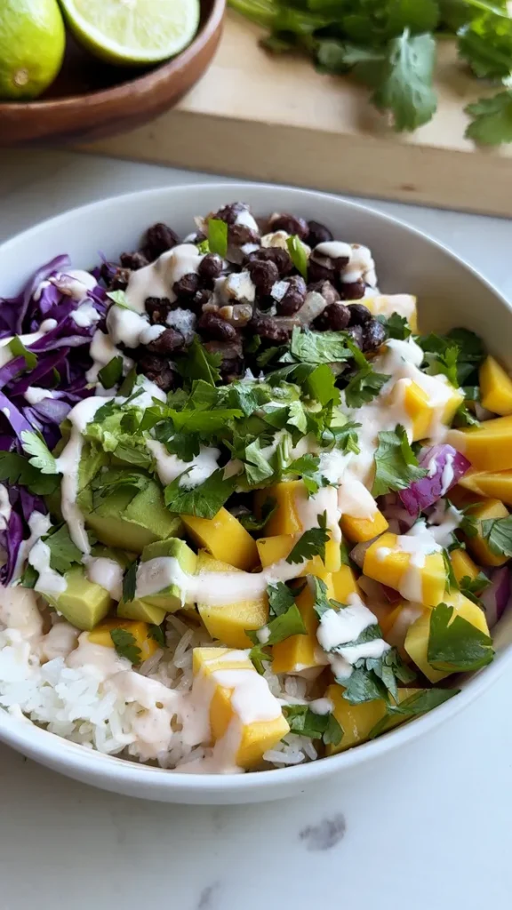 Spicy Mango Black Bean Taco Bowls