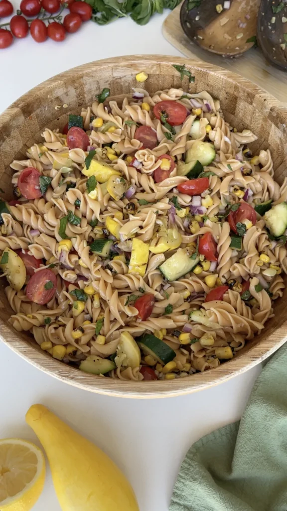 High-Protein Grilled Summer Pasta Salad
