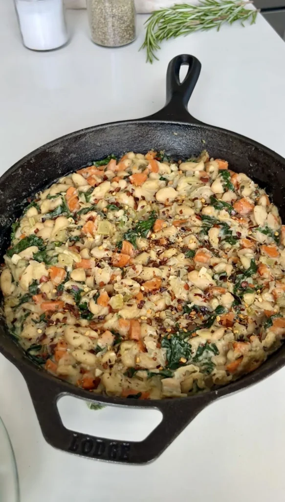 One Pan Creamy Tuscan White Beans